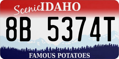 ID license plate 8B5374T