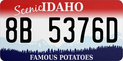 ID license plate 8B5376D