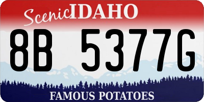 ID license plate 8B5377G