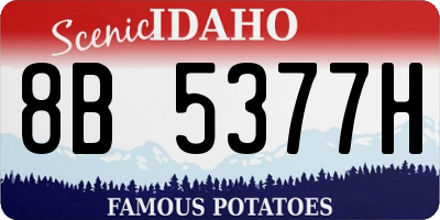 ID license plate 8B5377H