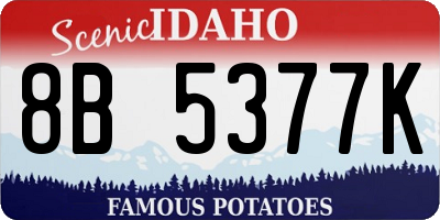 ID license plate 8B5377K