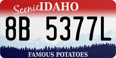 ID license plate 8B5377L