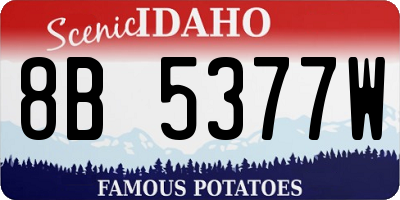 ID license plate 8B5377W