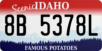 ID license plate 8B5378L