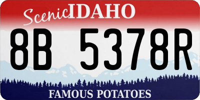 ID license plate 8B5378R