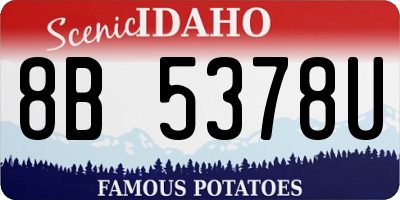 ID license plate 8B5378U