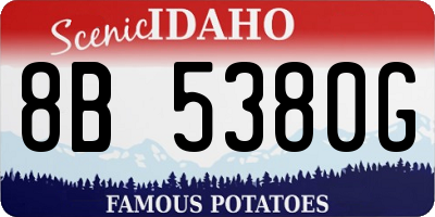 ID license plate 8B5380G