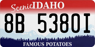 ID license plate 8B5380I