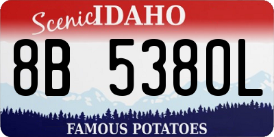 ID license plate 8B5380L