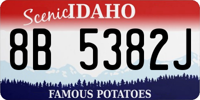 ID license plate 8B5382J
