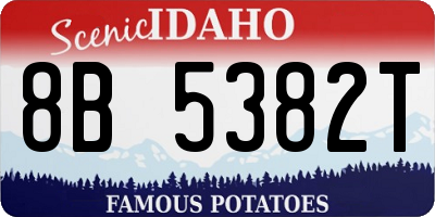 ID license plate 8B5382T