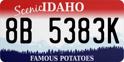 ID license plate 8B5383K