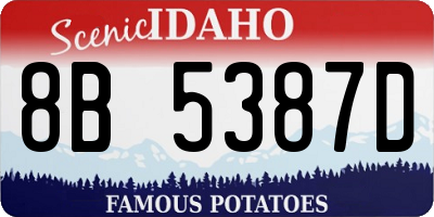 ID license plate 8B5387D
