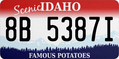 ID license plate 8B5387I