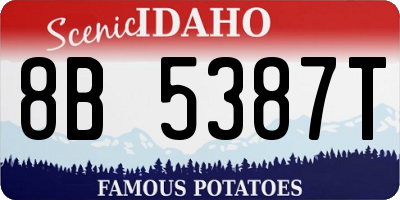 ID license plate 8B5387T