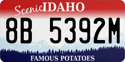 ID license plate 8B5392M