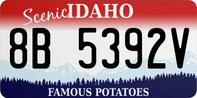 ID license plate 8B5392V