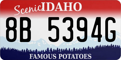 ID license plate 8B5394G