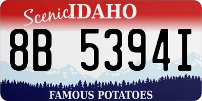 ID license plate 8B5394I