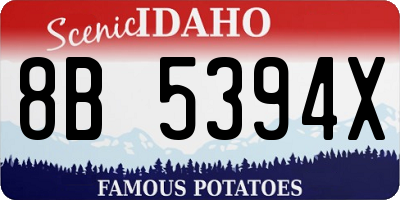 ID license plate 8B5394X