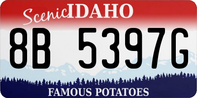 ID license plate 8B5397G