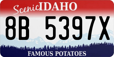 ID license plate 8B5397X