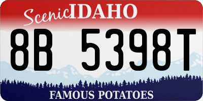 ID license plate 8B5398T