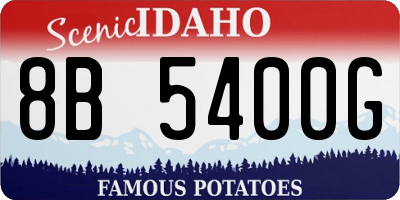 ID license plate 8B5400G