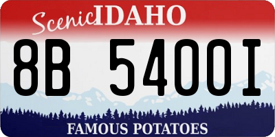 ID license plate 8B5400I