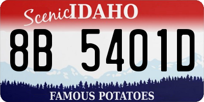 ID license plate 8B5401D