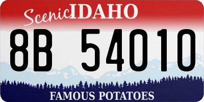 ID license plate 8B5401O