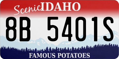 ID license plate 8B5401S