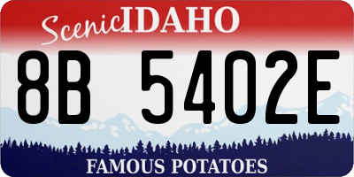 ID license plate 8B5402E
