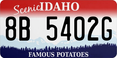 ID license plate 8B5402G