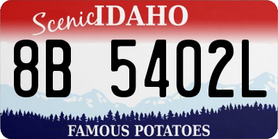 ID license plate 8B5402L