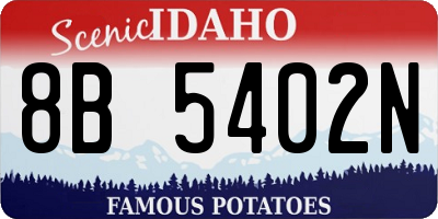 ID license plate 8B5402N