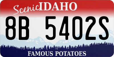 ID license plate 8B5402S