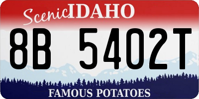 ID license plate 8B5402T