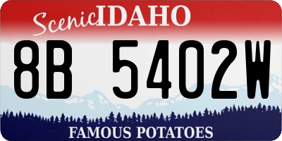 ID license plate 8B5402W