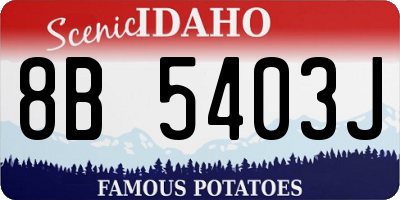 ID license plate 8B5403J