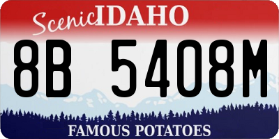 ID license plate 8B5408M
