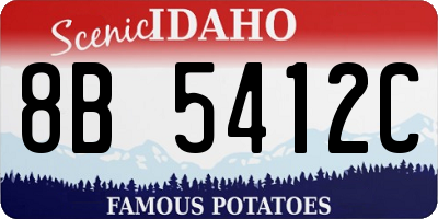 ID license plate 8B5412C