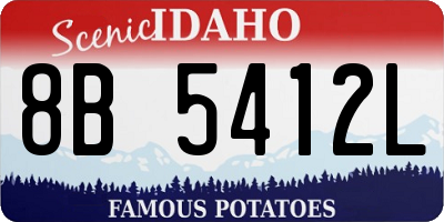 ID license plate 8B5412L