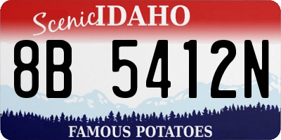 ID license plate 8B5412N