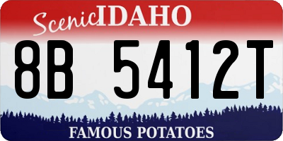 ID license plate 8B5412T