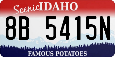 ID license plate 8B5415N