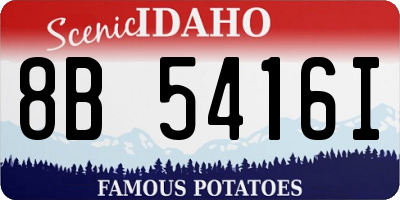 ID license plate 8B5416I