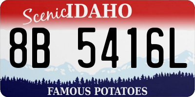 ID license plate 8B5416L
