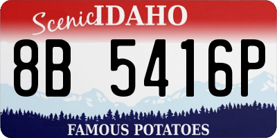 ID license plate 8B5416P