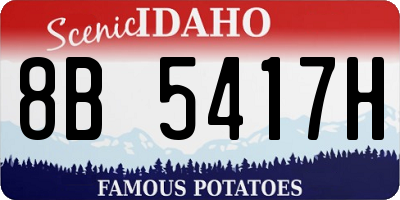 ID license plate 8B5417H